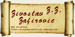 Živoslav Zafirović vizit kartica